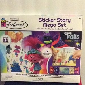 😊NWT 2/ $8 TROLLS TOUR RESTICKABLE FORMS